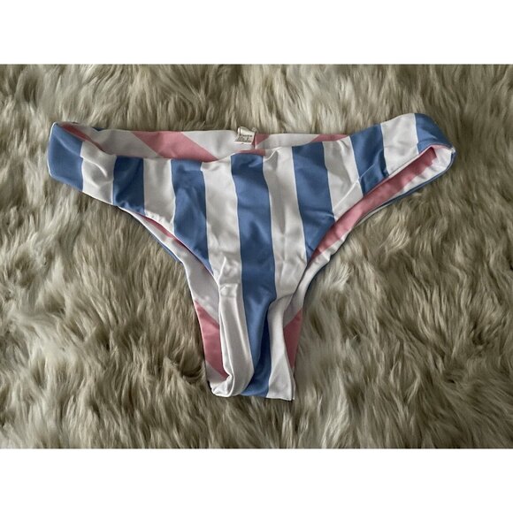 NWOT Reversible Striped Bikini Bottom Size L - Picture 1 of 3